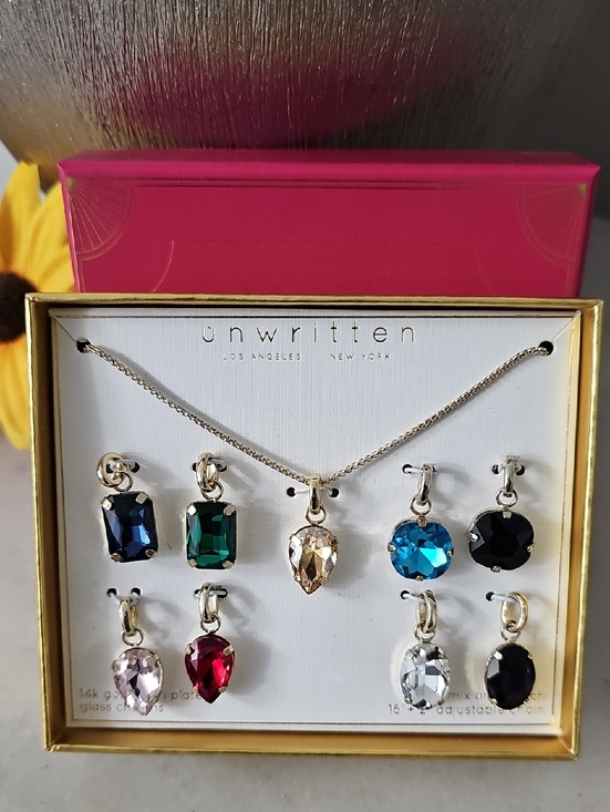 Unwritten Jewelry - Unwritten Multi-Color Glass Mix and Match Pendant Necklace Set